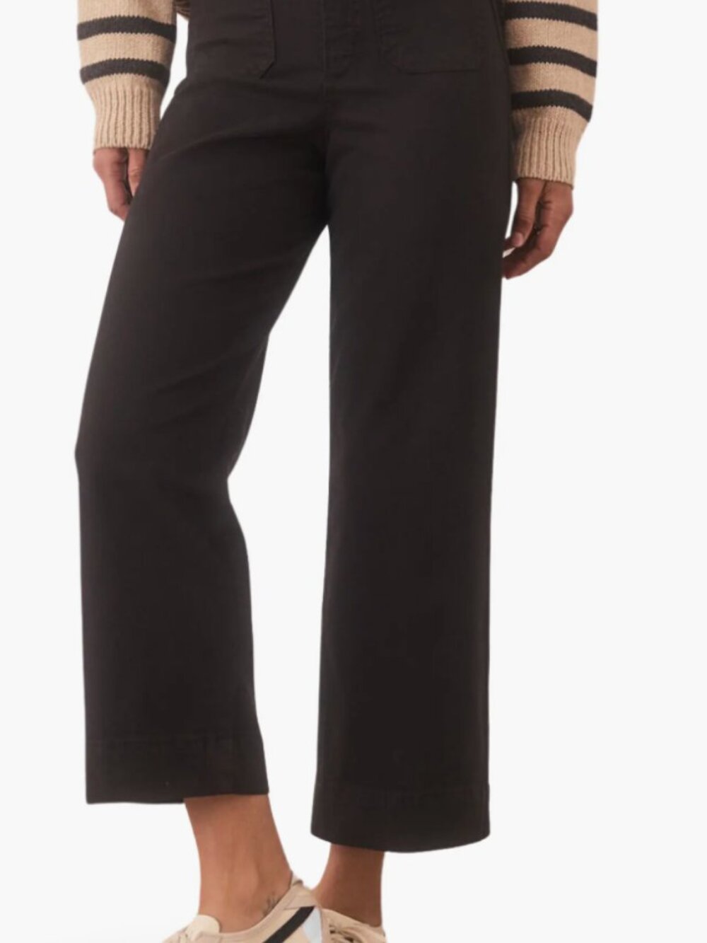 Marine Layer Bridget Wide Leg Crop Pants in Black - Size 4